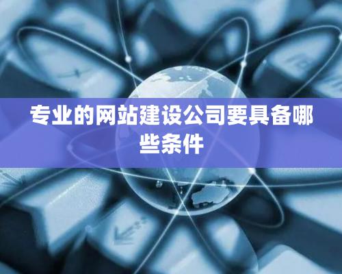 專業的網站建設公司要具備哪些條件